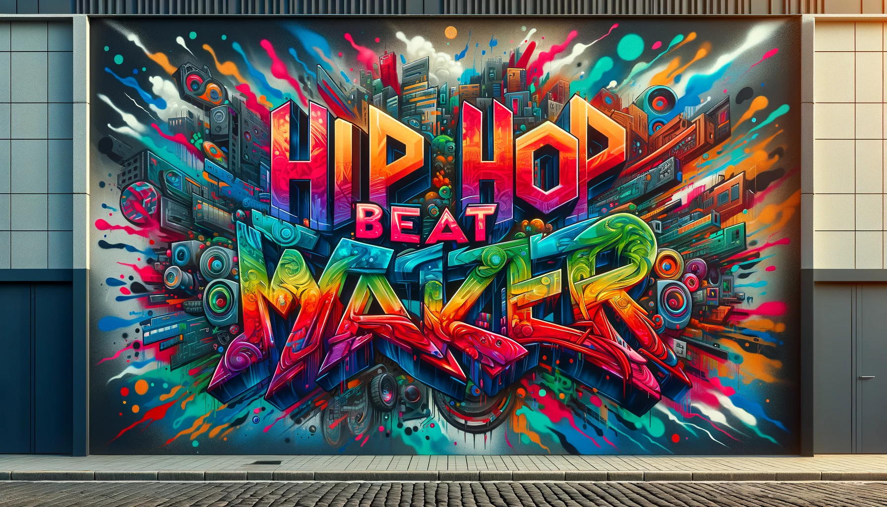 Hip Hop Beat Maker graffiti mural